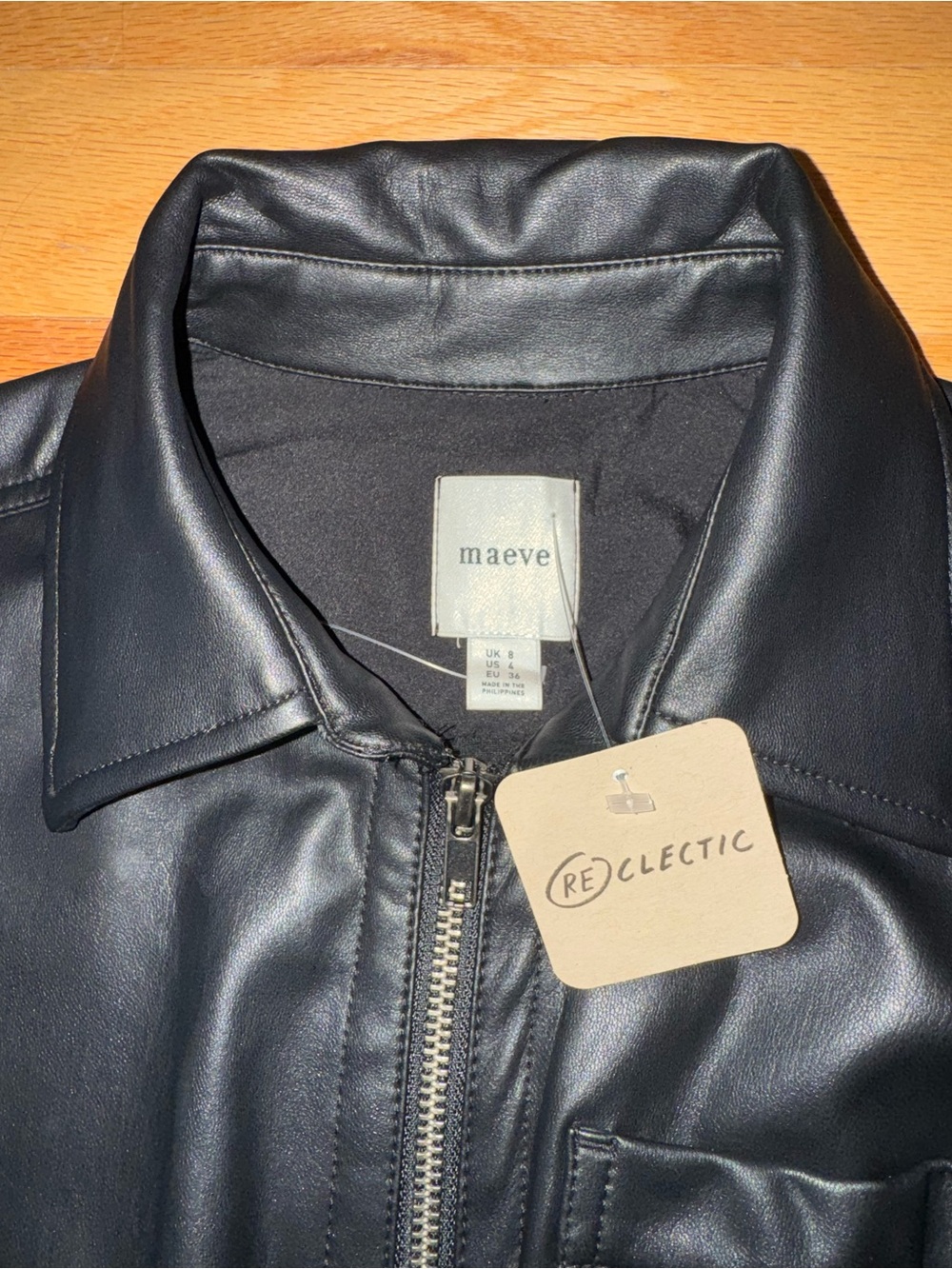NWT! Anthropologie The Colette Weekend Black Jumpsuit by Maeve Faux-Leather - Picture 8 of 8